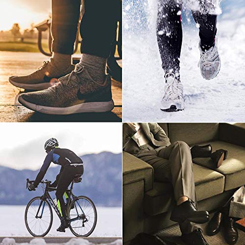 Rovtop 10 Pares Calcetines para Hombre y Mujer - Calcetines Termicos de Algodón de Invierno para Hombre, Azul Oscuro/Negro/Blanco/Gris Claro/Gris Oscuro (Tubo Medio)