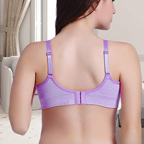 Rovtop 3 PCS Sujetador de Lactancia para Mujer de Sujetador de Maternidad sin Costuras Hebilla Acolchada y Extendida (XL)