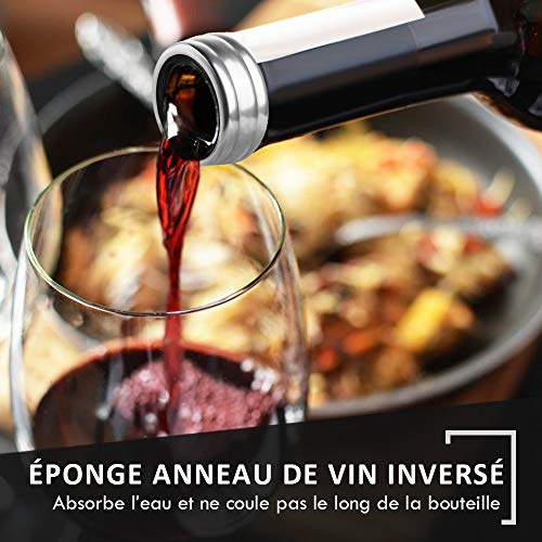 Rovtop - Sacacorchos eléctrico 5 en 1, abridor de botella profesional, apto para vino/caza con cortador de cápsulas, para 4 pilas AA (no incluidas), regalo ldeal para amantes del vino