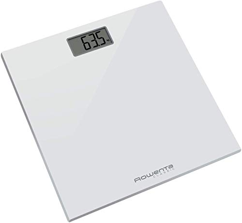 Rowenta Classic BS1131 - Báscula digital, con pantalla LCD, compacta, capacidad de 160 kg, plataforma de vidrio, apagado automático e incluye pilas