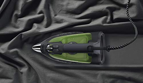 Rowenta Eco Intelligence DW6010D1 Plancha de Ropa, 30% Ahorro energía, Suela microsteam 3D Laser con Punta de precisión, Vapor Continuo 40 g/min, 2400 W, 0.3, Negro, Verde