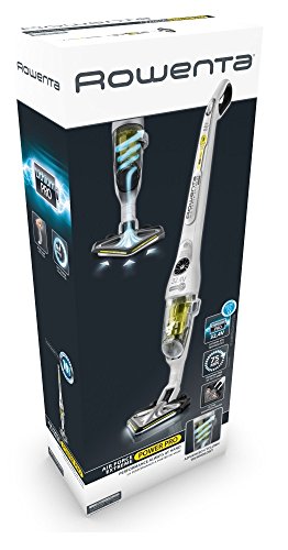 Rowenta RH8897W0 Air Force Extreme Power Pro - Aspirador sin bolsa ciclónico, 32.4 V, autonomía 75 min, batería de litio y cepillo motorizado, sin cable, 3 potencias ajustables, Blanco Nieve