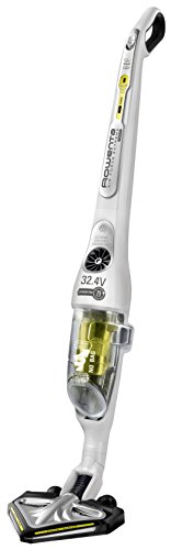 Rowenta RH8897W0 Air Force Extreme Power Pro - Aspirador sin bolsa ciclónico, 32.4 V, autonomía 75 min, batería de litio y cepillo motorizado, sin cable, 3 potencias ajustables, Blanco Nieve