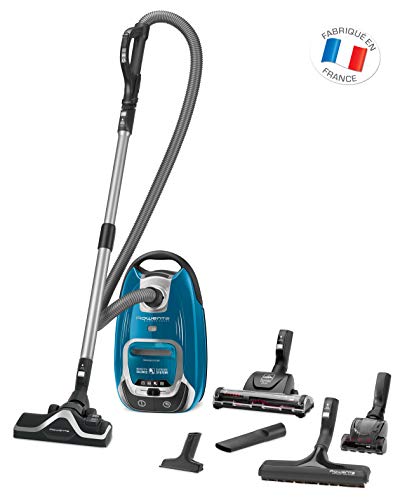 Rowenta Silence Force RO6491EA Aspirador con Bolsa, 550 W, 66 dB, Cepillo para pelo de mascota, para parquet, para tapicerías, Boquilla para Ranuras, 4.5 litros de depósito