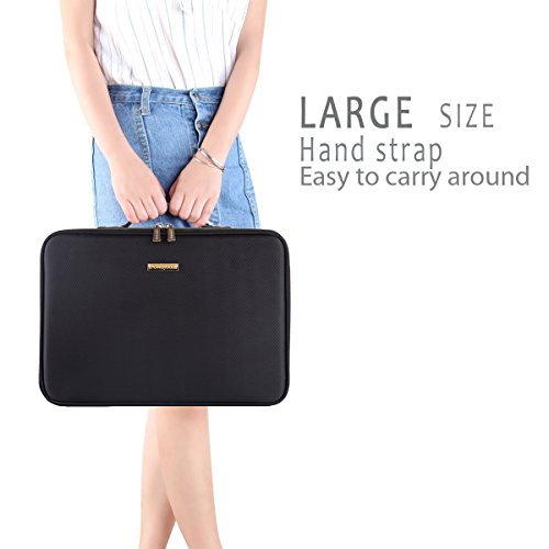 ROWNYEON Bolso de Cosméticos Portable Organizador de Maquillaje EVA / Maletín para Maquillaje (Negro Medio)