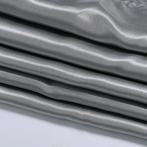 Royaliya - Juego de 2 fundas de almohada (seda satinada, tamaño estándar, 54 x 84 cm), color negro, seda sintética raso, Gris, 54 cm × 84 cm