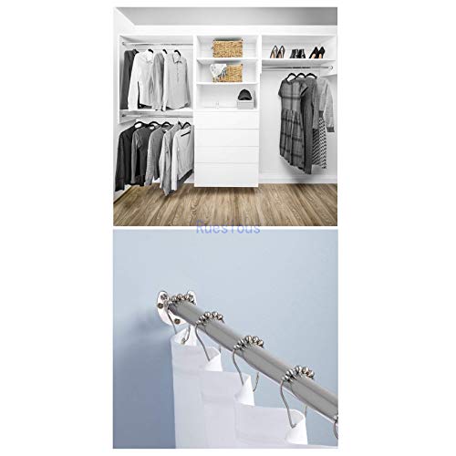 Ruesious Set de 2 soportes ajustables,Soporte para barra de armario, para barra de armario,soportes para barra de cortina de ducha de armario
