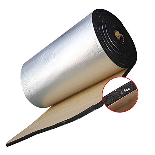Ruesious Vehículo Insonorizante Forro Aluminio Papel Adhesivo 5mm de Espesor Espuma Aislante de Calor Aislamiento Térmico Acústico Impermeable Hidrófugo Sonido Amortiguador 140cm x 100cm