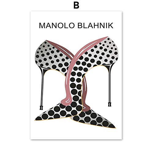 RuiChuangKeJi Impresiones para Paredes 3x40x60cm sin Marco Perfume Libro de Moda Lápiz Labial Tacones Altos Carteles e Impresiones nórdicos Cuadros de Pared para decoración de Sala de Estar