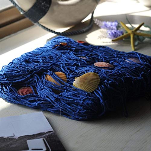 Ruick - Red de pesca decorativa de pared, conchas de playa, para fiestas o para la puerta, estilo mediterráneo, pegatinas náuticas, manualidades, fondo de pared