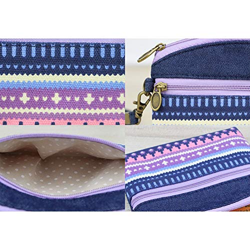 Ruikey Monederos De Tela con Cremallera Monederos De Mujer Pequeños Monedero Niña Cremallera Bolso De Mano con Llaves para Moneda Efectivo Tarjeta Llaves
