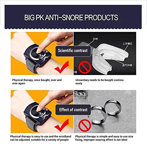 RUIMI Correa de Pulsera Antirronquidos Silenciador de Ronquidos Solución de Alivio de Ronquidos Instantánea Dispositivos con Sensor de Biorretroalimentación,for Dormir Mejor Dormir