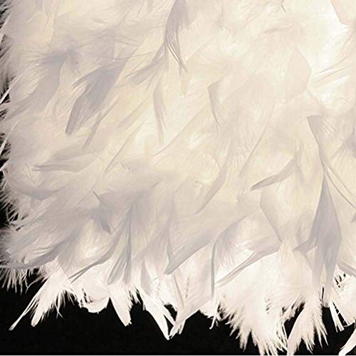 Ruitx Blanca de Mesa de Plumas Lámpara con Forma de Corazón, Lámpara de Cristal de Mesa de Plumas Lámparade, Comedor del Dormitorio de Plumas de Cristal lámpara