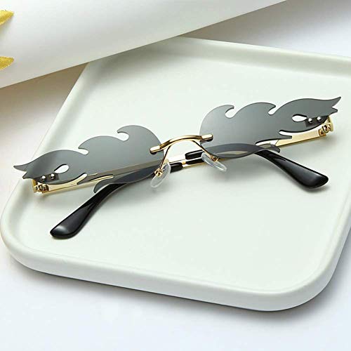 Ruixia Fuego Llama Gafas de Sol/Polarizador/Moda Tendencia Gafas de Sol/Metal sin Montura Gafas de Sol/Ligero/High-End/Personalidad - Morado