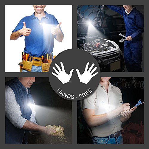 Rungao Led magnética Linterna portátil mannos Libres con Clip para Ropa para Senderismo, navegacion y Running para Correr-Rojo