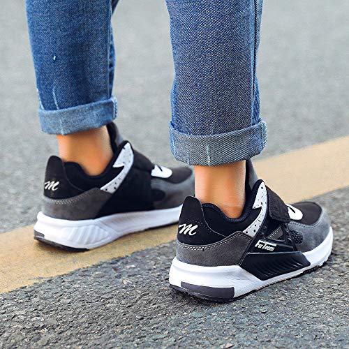 Running Shoes Niño 36 Infantil Zapatillas Sneakers Unisex Zapatillas Running Calzado Trekking Zapatos Deportivos Velcro Al Aire Calzado Trekking Ligero Transpirables Gris