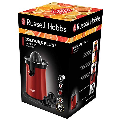 Russell Hobbs Colours Plus - Exprimidor de zumo (eléctrico, 2 accesorios, 60 W, rojo) ref. 26010-56