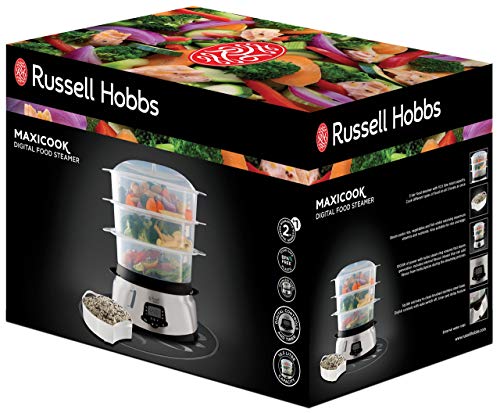 Russell Hobbs Maxicook - Vaporera (3 Recipientes, Acero Inox, Capacidad de 10,5 litros, 1000W, Sin BPA) - ref. 23560-56