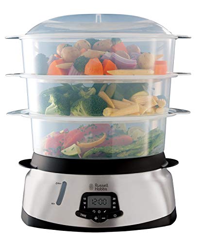 Russell Hobbs Maxicook - Vaporera (3 Recipientes, Acero Inox, Capacidad de 10,5 litros, 1000W, Sin BPA) - ref. 23560-56