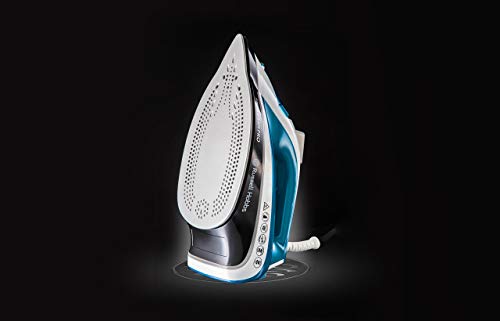 Russell Hobbs Supreme Steam Pro - Plancha de Ropa de Vapor (2600 W, Suela de Cerámica, Azul y Blanco) - ref. 23971-56