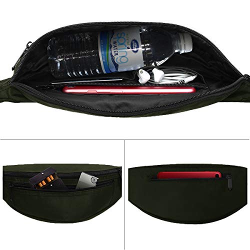 Ryaco Riñoneras Deportivas, Riñoneras Running Hombre, Bolso de Cintura Viajar, Hípica, Golf, Acampada para iPhone XS MAX X 8 7 Plus, Galaxy S9 S8 Plus, Note 8, 5 (Ejercito Verde)