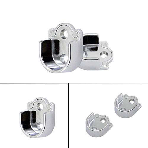 rzdeal Pack de 2 redondo armario Rail barra de acoplamiento soporte soporte Tono de plata 25 mm