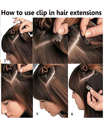 S-noilite® 17" (43 cm) extensiones de cabello cabeza completa clip en extensiones de pelo Ombre ondulado rizado - Blanqueador rubio