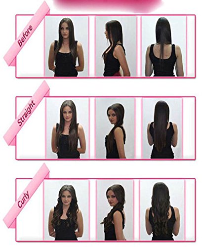 S-noilite® 24" (60 cm) extensiones de cabello cabeza completa clip en extensiones de pelo Ombre ondulado rizado - Marrón oscuro & ceniza rubia