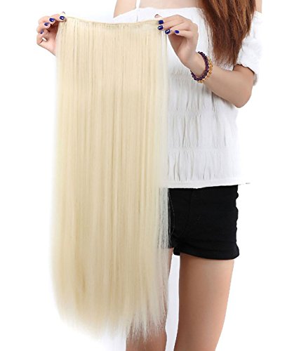 S-noilite® Un clip de pieza en las extensiones de cabello recto extensiones de pelo 76cm-150g, Blanqueador rubio