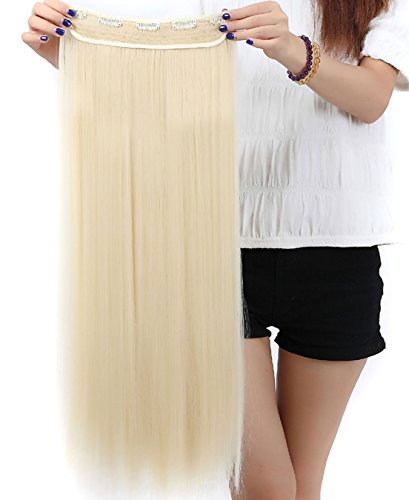 S-noilite® Un clip de pieza en las extensiones de cabello recto extensiones de pelo 76cm-150g, Blanqueador rubio