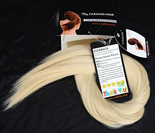 S-noilite® Un clip de pieza en las extensiones de cabello recto extensiones de pelo 76cm-150g, Blanqueador rubio
