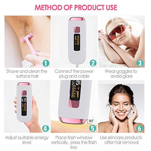 S SMAUTOP IPL Dispositivo de depilación para mujeres y hombres, con 999999 flashes Depilación láser permanente para rostro, axilas, brazo, pecho, espalda, línea de bikini y piernas