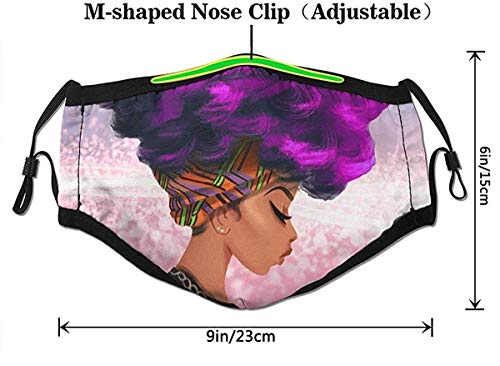 S6D6CZ8 Unisex Reutilizable Púrpura Color de Cabello Mujer Africana Protección contra el Polvo, Otros Velo de la Cara de la Contaminación del Aire para Hombres Mujeres Niños
