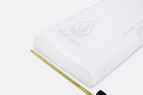 SABANALIA - Almohada Cervical Viscoelastica Aloe Vera (Disponible en Varias Medidas) - 70x33x11
