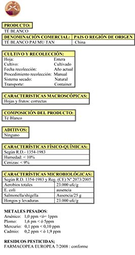SABOREATE Y CAFE THE FLAVOUR SHOP Té Blanco PAI Mu Tan A Granel En Hoja Hebra Infusión Natural Adelgazante 1 kg