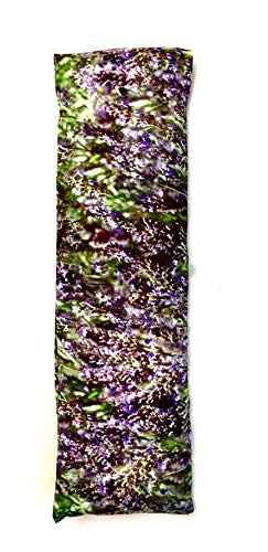 Saco semillas microonda, saco térmico de semillas con funda lavable 100% algodón con lavanda natural y trigo(48x15). Cojín térmico para cervicales y cólicos. Retención de frió y calor (lavanda)