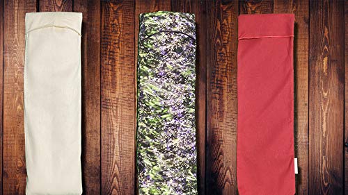 Saco semillas microonda, saco térmico de semillas con funda lavable 100% algodón con lavanda natural y trigo(48x15). Cojín térmico para cervicales y cólicos. Retención de frió y calor (lavanda)