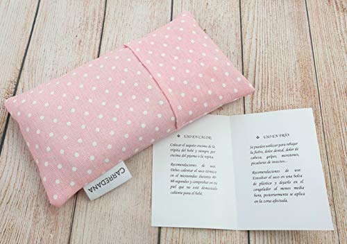 Saco térmico anti-cólicos bebé de semillas de trigo y lavanda.22 x 11cm (Rosa topos)