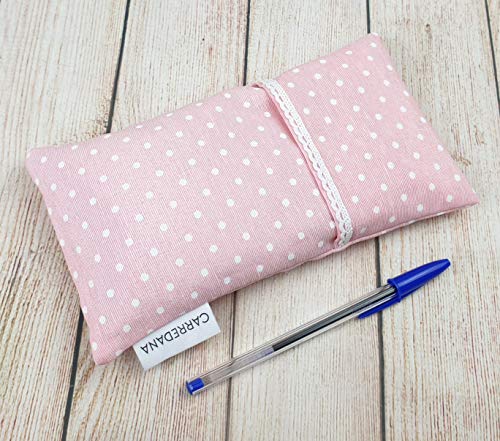 Saco térmico anti-cólicos bebé de semillas de trigo y lavanda.22 x 11cm (Rosa topos con puntillas)