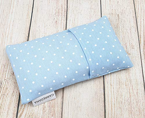 Saco térmico anti-cólicos bebé de semillas de trigo y lavanda.23 x 12cm  (Azul topos)