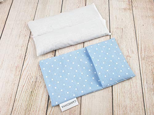 Saco térmico anti-cólicos bebé de semillas de trigo y lavanda.23 x 12cm  (Azul topos)