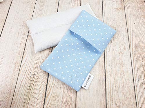 Saco térmico anti-cólicos bebé de semillas de trigo y lavanda.23 x 12cm  (Azul topos)