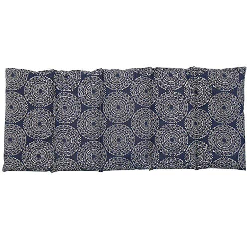 Saco térmico “MANDALAS AZUL MARINO” – 50 X 20 cm (XL) – relleno con 800gr de huesos de cereza - para microondas y congelador