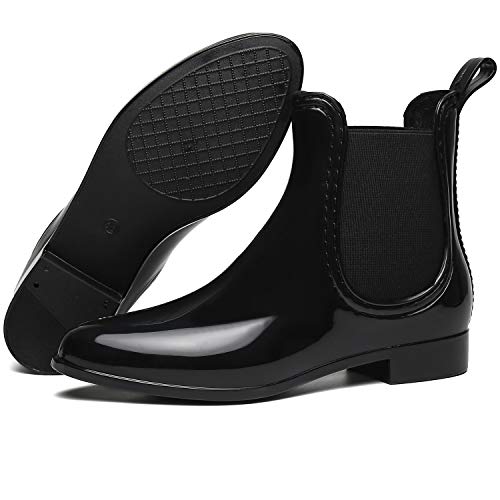 SAGUARO® Mujer Botas de Lluvia Festival Botas de Agua Muy Ligera Negro 38