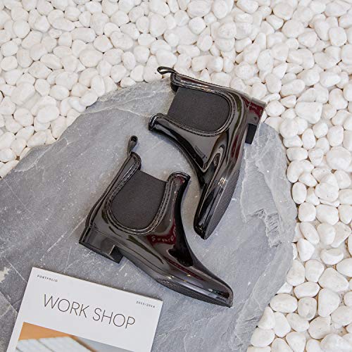 SAGUARO® Mujer Botas de Lluvia Festival Botas de Agua Muy Ligera Negro 38