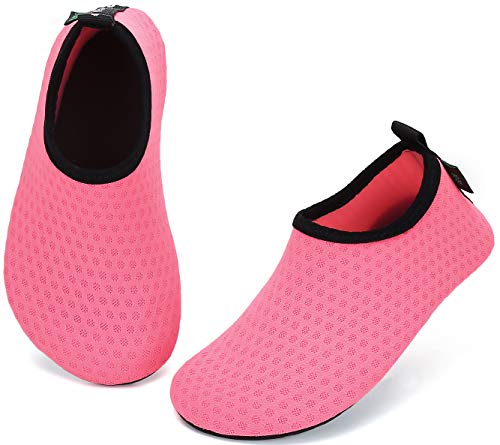 SAGUARO Niños Niñas Zapatos de Agua Calcetines Zapatillas de Deporte Descalzos Aire Libre Snorkel Deportes Acuáticos Escarpines Piscina Playa Yoga Secado Rápido,Mesh Rosa 24/25 EU