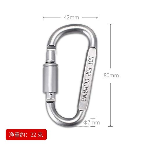 SAIBANGZI Bloqueo/Cierre de Resorte con Anillo en D/Gancho para Llavero/tapón de Rosca de 7,62 cm/mosquetón de Viaje de Aluminio