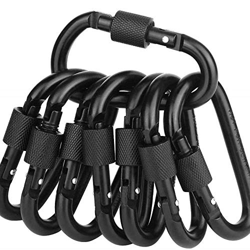 SAIBANGZI Bloqueo/Cierre de Resorte con Anillo en D/Gancho para Llavero/tapón de Rosca de 7,62 cm/mosquetón de Viaje de Aluminio