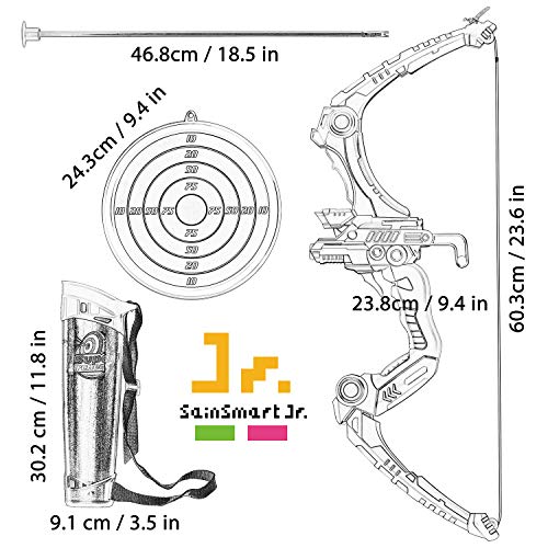 SainSmart Jr. Flecha y Arco Niños Tiro con Arco Juegos con 5 Flechas de Tiro, Regalo para niños a Partir de 6 años, Color Verde