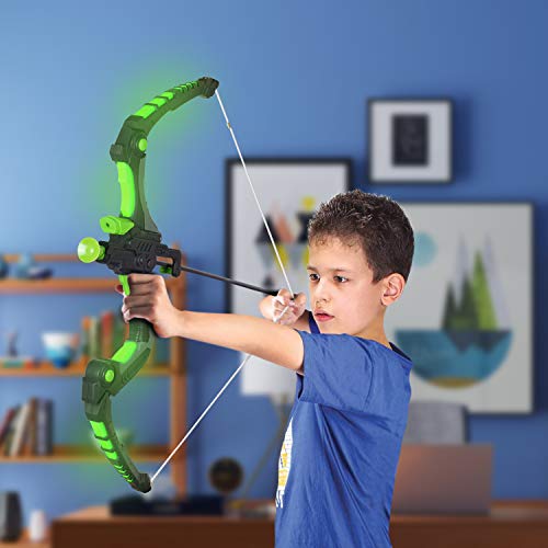 SainSmart Jr. Flecha y Arco Niños Tiro con Arco Juegos con 5 Flechas de Tiro, Regalo para niños a Partir de 6 años, Color Verde